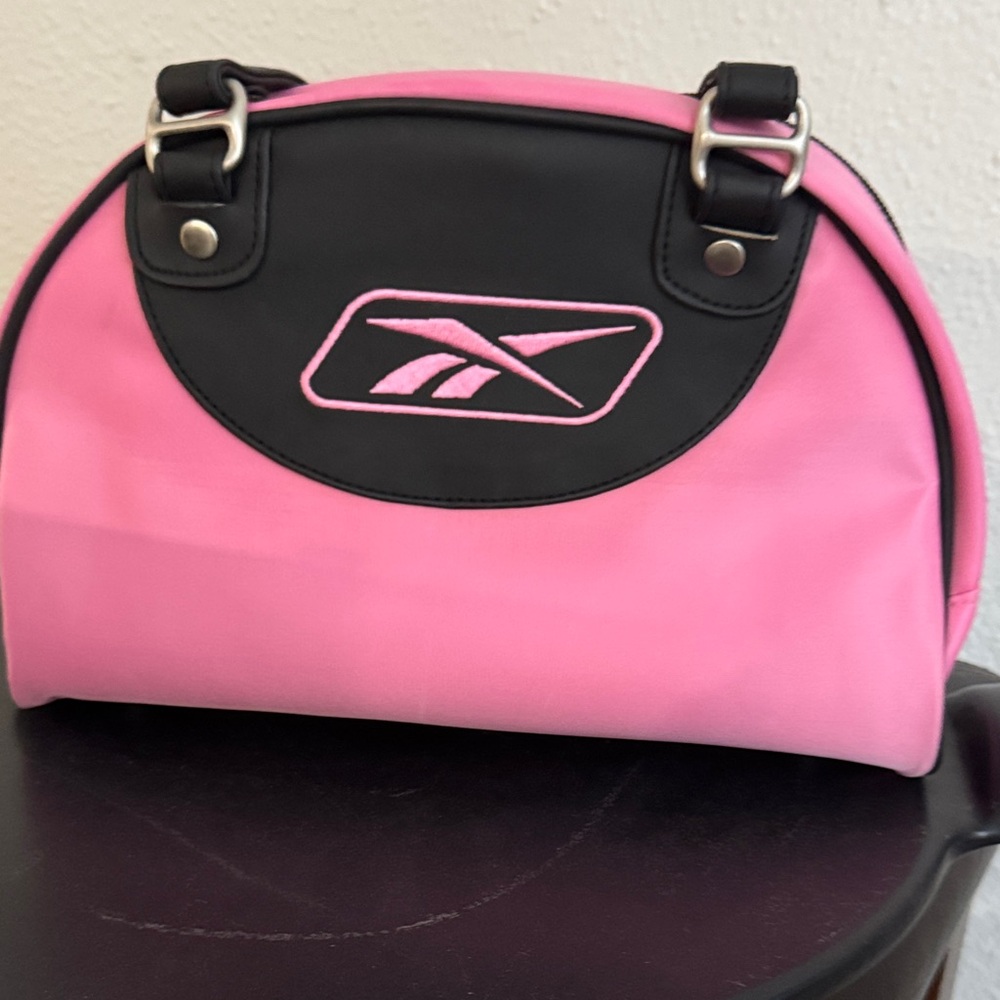 Reebok Pink and Black nylonBag with Sporty Design